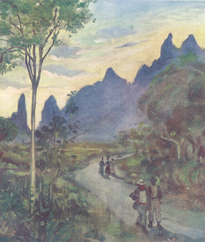 BRAZIL. At the back of the Organ Mountains 1908 old antique print picture